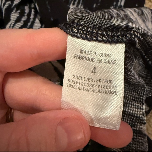 Theory Madelina Storm Cloud Long Sleeve Abstract Print Mini Sheath Dress Sz 4 - Picture 6 of 9